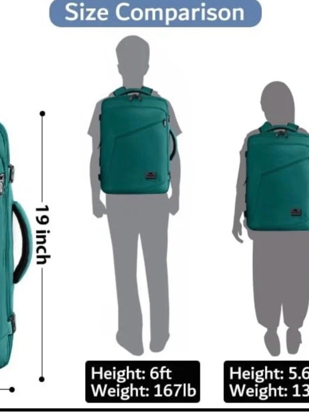 MATEIN Travel Backpack for Men Women, Carry on X-Large, Peacock Blue